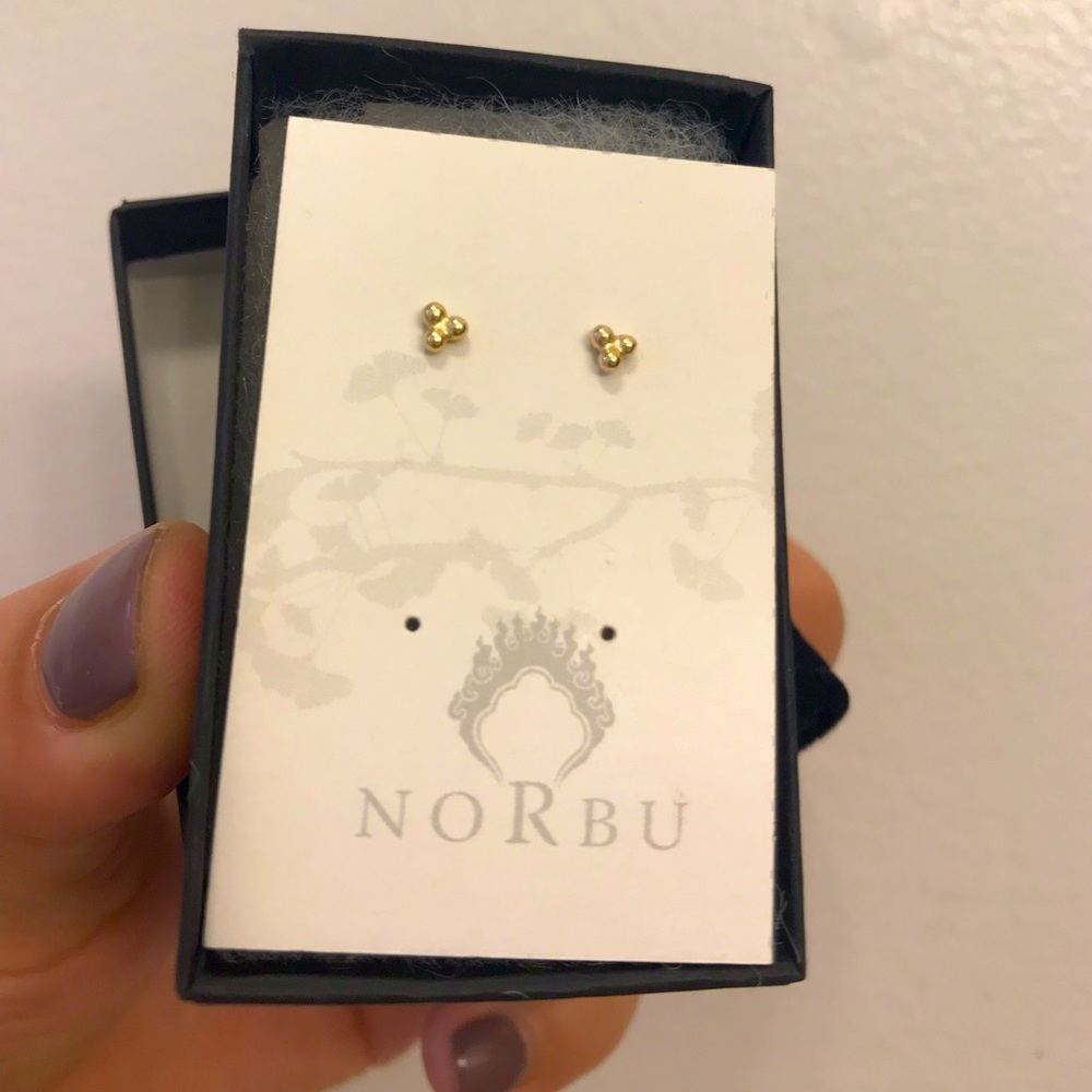 Sterling Silver Stud - Three Dot / Triangle Norbu Bijoux Earrings
